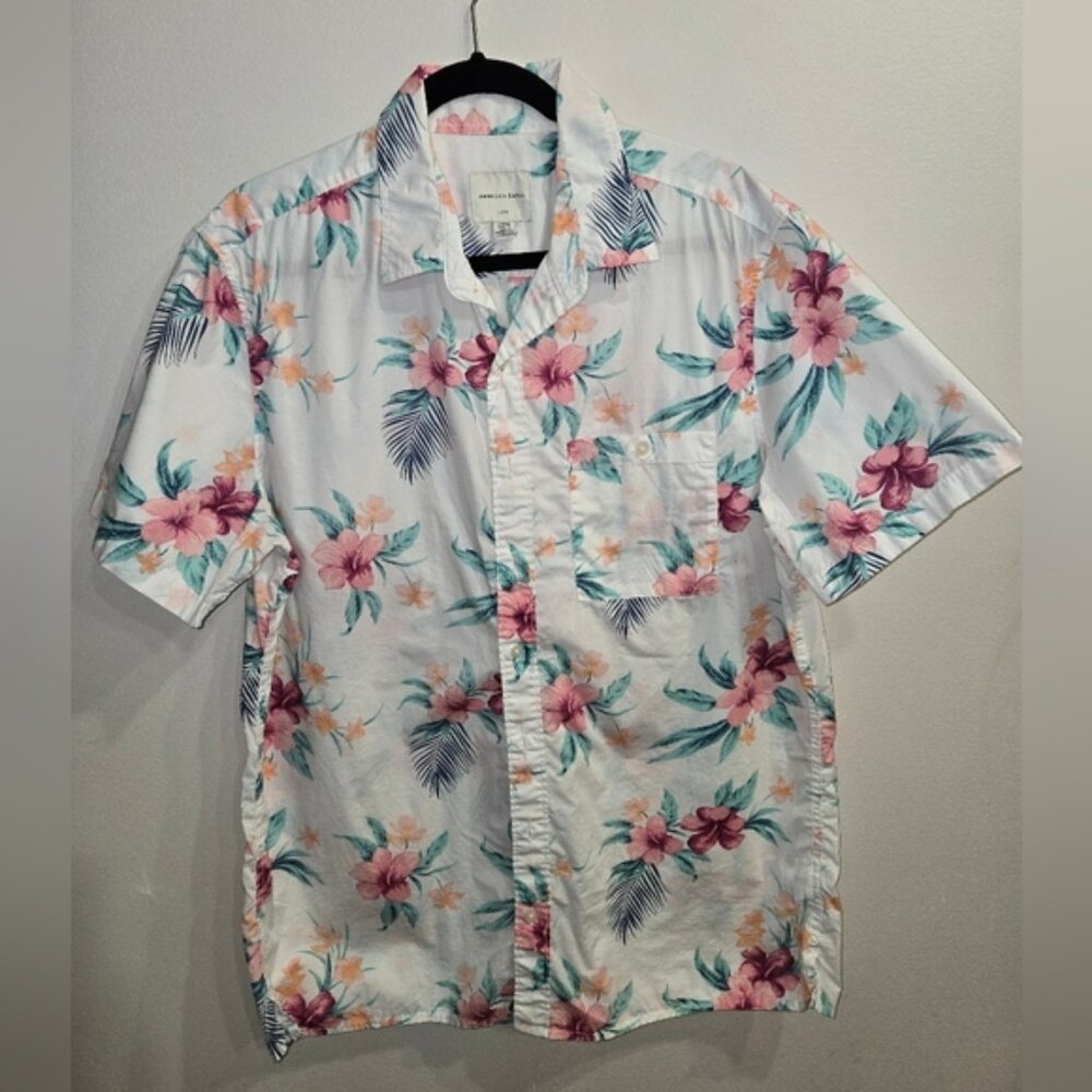 American Eagle Hawaiian Mens Shirt Size Large